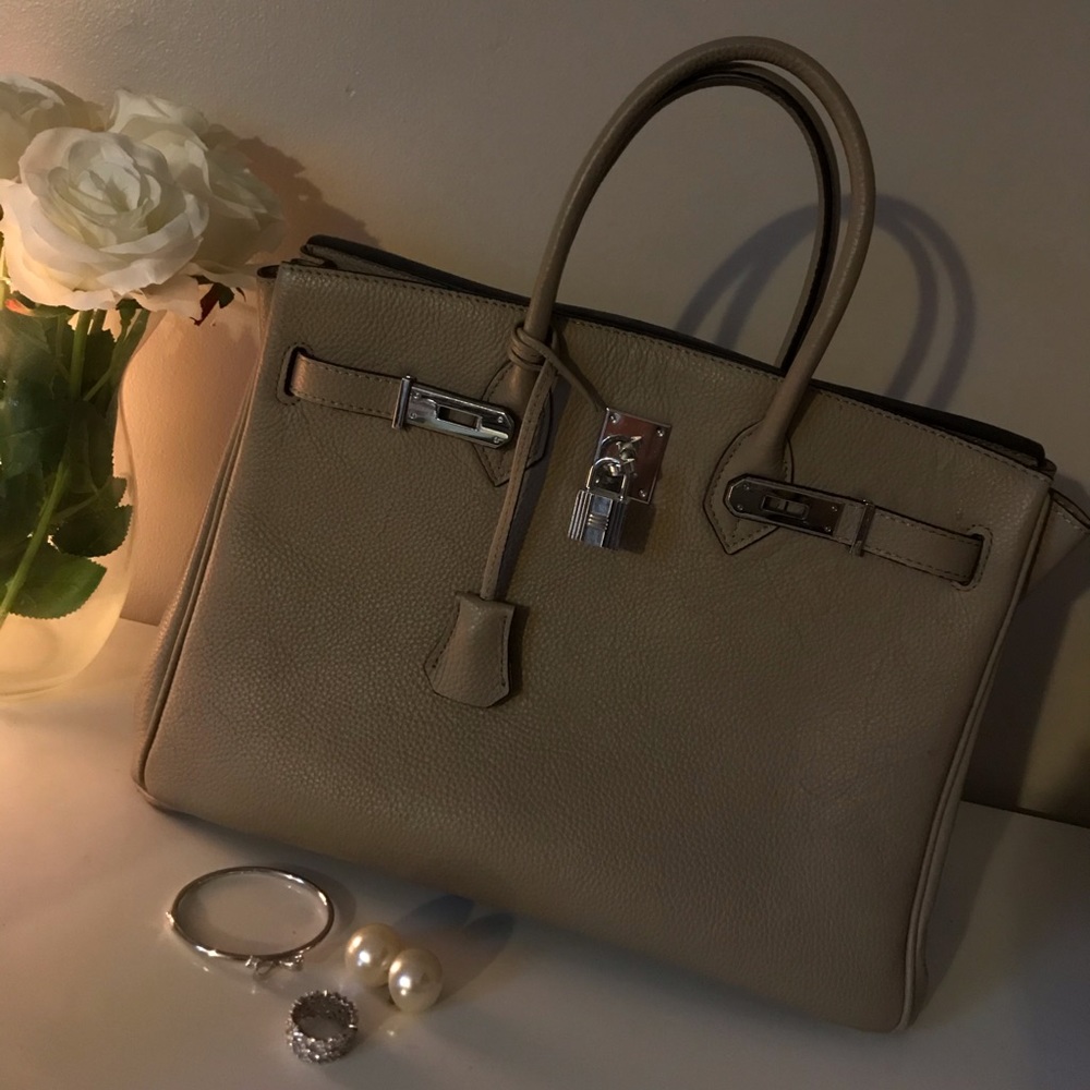 Gray Leather Purse